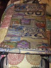 Vintage Route 66 "get Your Kicks" Tapestry Wheeled Tote Bag + Small Carry-on