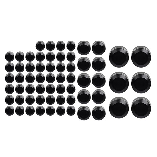 Black Cut CNC Aluminum Engine Bolt Cover Caps For Harley Touring Electra Glide - Picture 10 of 11
