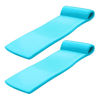 TRC Recreation Sunsation 1.75'' Thick Foam Lounger Raft Pool Float, 2 Pack, Teal