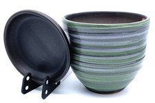 Ceramic Plant Pot Glazed with Matching Drip Tray High Quality Planter Galla New