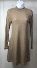 CNFIO Women's Casual Shirt Dress Summer Size: Small Color: Tan