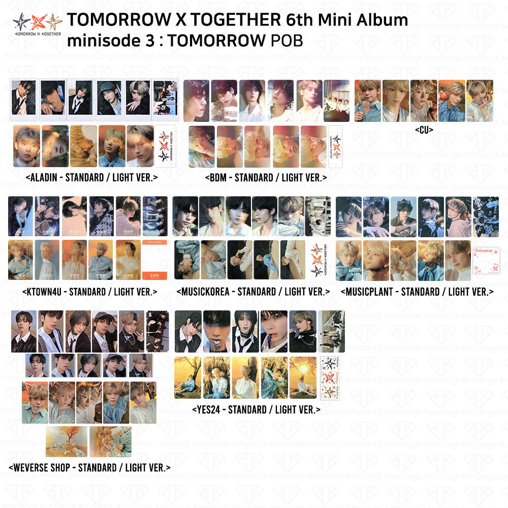 TXT 6th Mini Album Minisode 3:Tomorrow POB Photocard Complete Set