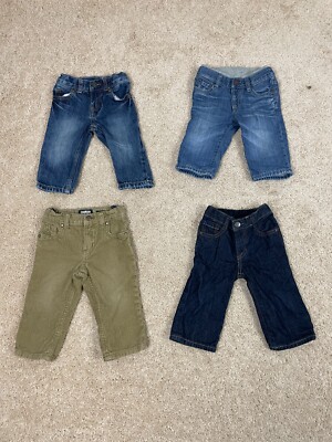 Lot of 4 Baby Gap Carters OshKosh Bgosh Pants Toddler 6M-12M Pull On Multicolor