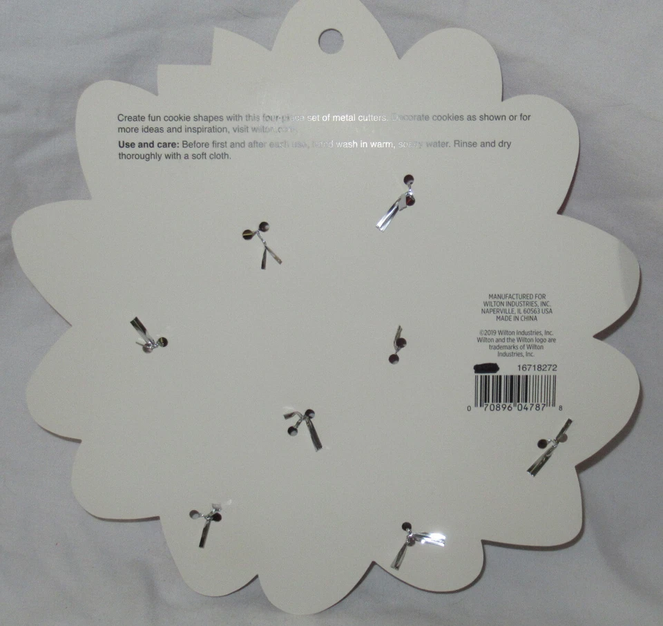 Набор из 4 металлических резаков для печенья WILTON ПРОСТО ОСЕННЯЯ ВЫПЕЧКА пирог с индейкой подсолнечником - Изображение 4 из 4