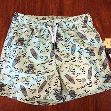 Boys' Flexible Drawstring Mid-Thigh Length Shark Patterned Swim Short M 8 NWT