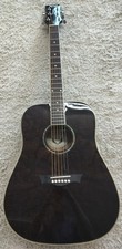 Dean Axs Dread Quilt Acoustic Guitar Transparent Black Ax Dqa Tbk 