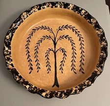 Vintage 10” Pottery Pie Plate Liberty Pottery Becky Roscoe Village Reeva EUC HTF