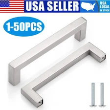 Brushed Nickel Modern Kitchen Cabinet Handles Bar Pulls Drawer Stainless Steel