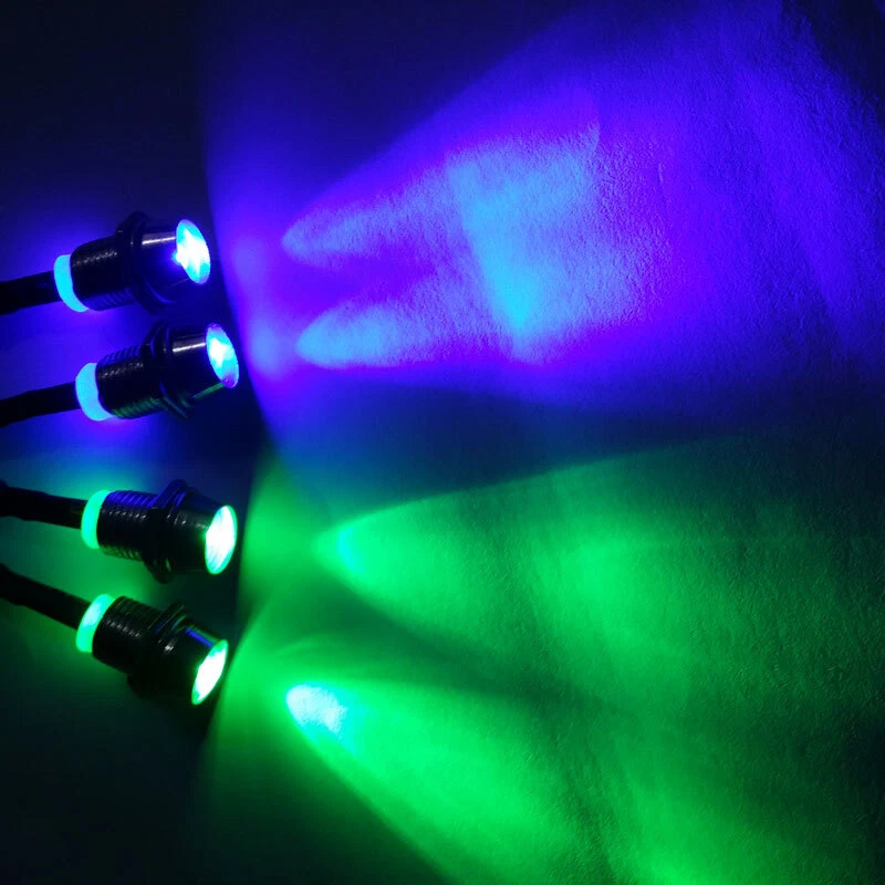 1/10 1/8 RC Coche Luz LED 5mm Faros Faros 4LED Futaba Plug Line 70cm Foto 2 de 4