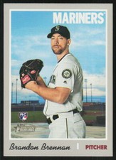 2019 Topps Heritage Brandon Brennan #672 BASEBALL Rookie Seattle Mariners RC