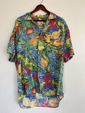 Vtg Jams World Shirt Mens M Multicolor Floral Silk / Rayon Hawaiian Button Front