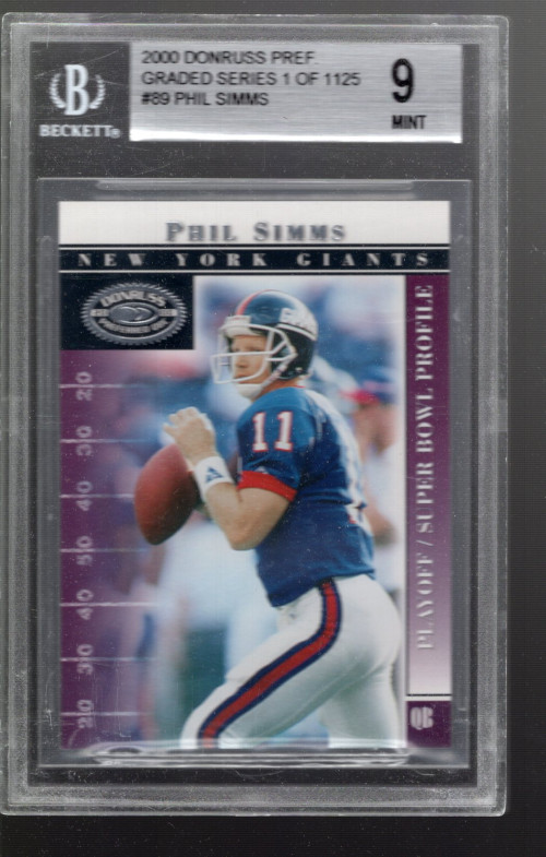 SLA189- 2000 Donruss Preferred #89 Phil Simms PS - BGS Mint (9)