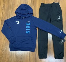 Nike Air Jordan Youth Set Boys Hoodie PANTS Tracksuit 2pc Size M  10-12  New