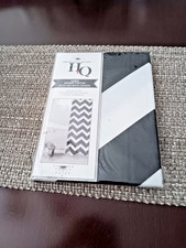 HQ Black  White Chevron Fabric Shower Curtain 70 x 78 Inches NIP
