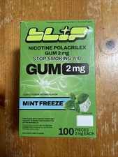 Blip Nicotine Polacrilex Stop Smoking Gum 2mg Fruit Freeze 100 Pc Exp 05/26 New