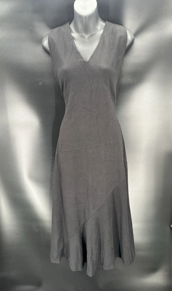 The J. Peterman Company  Black Cotton Sleeveless Sheath Dress Size 12 - Image 2 of 4