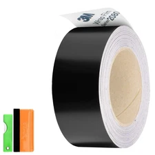 4 inchesx75 Feet Satin Black 3M 2080 Vinyl Wrap Kit for Black Out Chrome Del...