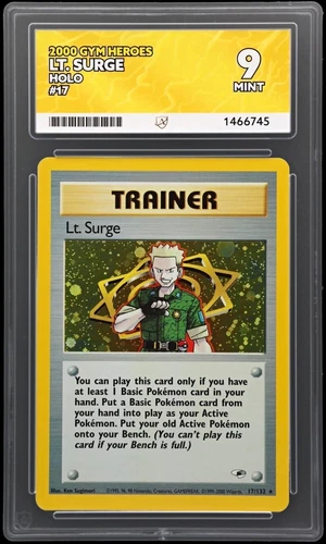VINTAGE POKEMON TCG LT. SURGE 17/132 GYM HEROES HOLO RARE ACE 9✨️