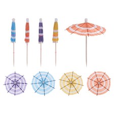 50 Pcs Circle Drink Umbrellas Cocktail,3.9 Inch Cocktail Picks Colorful