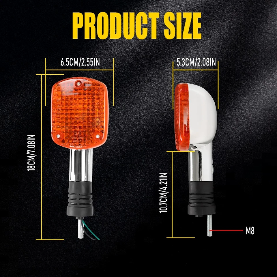 4x Luces Indicadoras LED Ámbar Cromo Trasero Giro Delantero Moto Señal Intermitente Foto 4 de 4