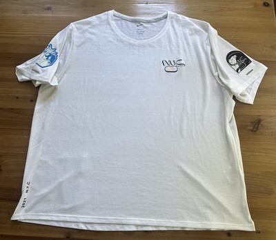 Nike 2021 NYC Marathon Men s Shirt Xxl White Graphics Patches Running