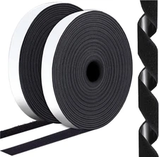 1 Inch X 82 Feet Black Hook Loop Strips with Adhesive Heavy Duty, Double Sided H