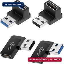 90 Degree USB 3.0 Male to Female Adapter, 4 Pack Up and Down Left and Right