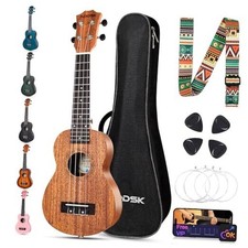 Ukulele for Beginner 21 Inch Ukelele with Gig Bag Strap Nylon Soprano Natural