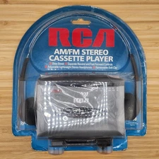 RCA Cassette Player, RP-1820, AM FM Stereo w/Headphones, Removable Belt Clip 🎶