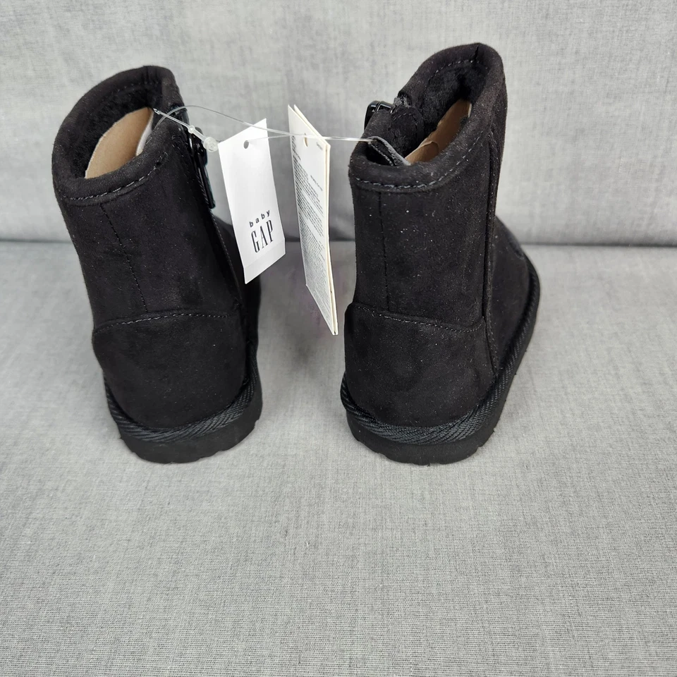BabyGap Disney Mickey Mouse Acogedoras Botas Niño Pequeño Talla 5 Cremallera Forro Sherpa Negro Foto 4 de 4