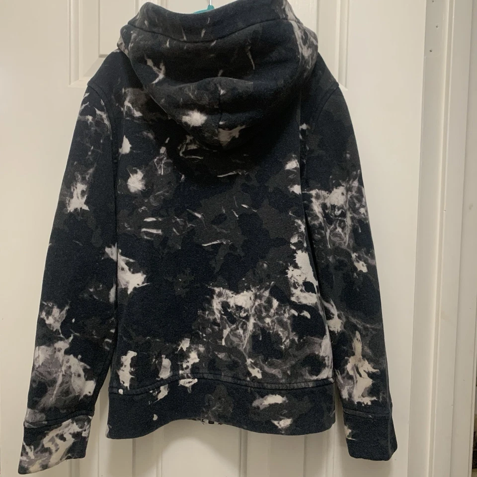 Sudadera con Capucha Abercrombie Niños Niños 7/8 Cremallera Completa Logo Negro Tie Dye Foto 3 de 4