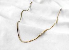 14K Yellow Gold Flat Cobra Link Chain Necklace, Roughly 19", Roughly 1.5mm Width