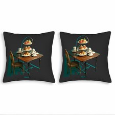 Set of 2 Square Throw Pillow Covers 18x18in - Elegant Floral Pattern Design