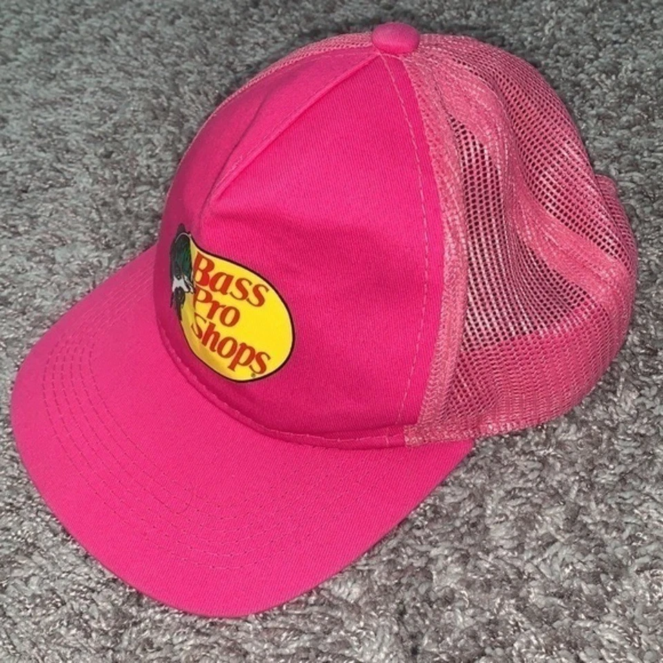 Bass pro shops youth pink baseball cap fish SnapBack - Image 2 of 4