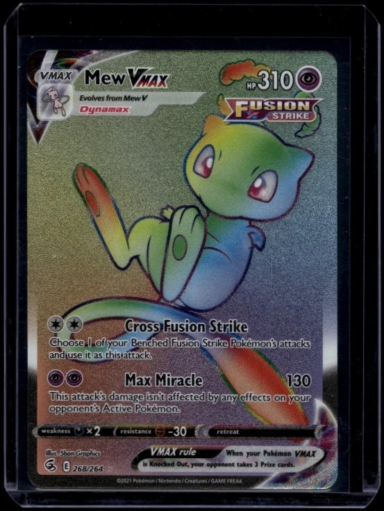 Pokemon TCG Mew Vmax 268/264 Fusion Strike Secret Rare NM