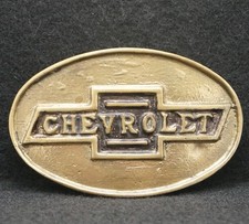 WF03104 GREAT VINTAGE 1970s   CHEVROLET   AUTOMOTIVE SOLID BRASS BELT BUCKLE