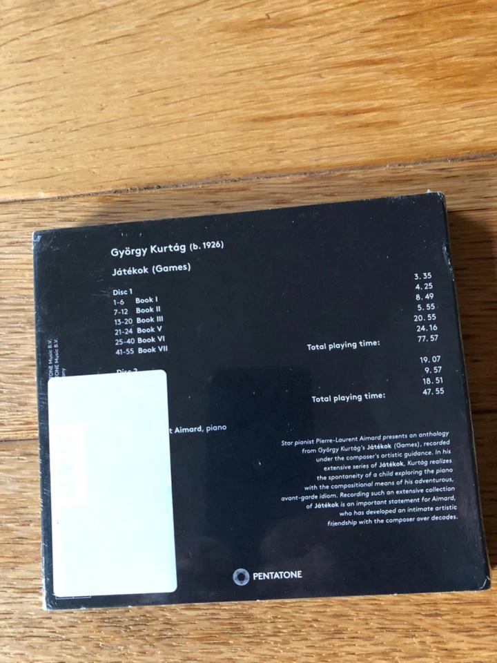 KURTAG - JATEKOK, PIERE-LAURENT AIMARD, PENTATONE 2 CD-SET, DIGIPAK NEU (OVP) - Bild 2 von 2