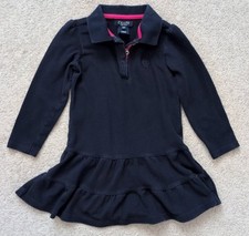 Chaps Girls' Navy Polo Dress with Ruffle Hem, 4T