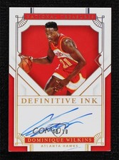 2020 National Treasures Definitive Ink Gold 9/10 Dominique Wilkins Auto HOF s3g