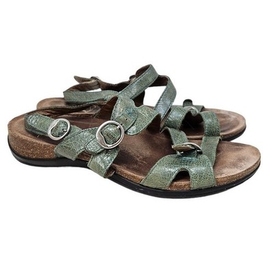 Dansko 40 Jameson Green Leather Sandals Comfort Support Orthopedic Open Toe