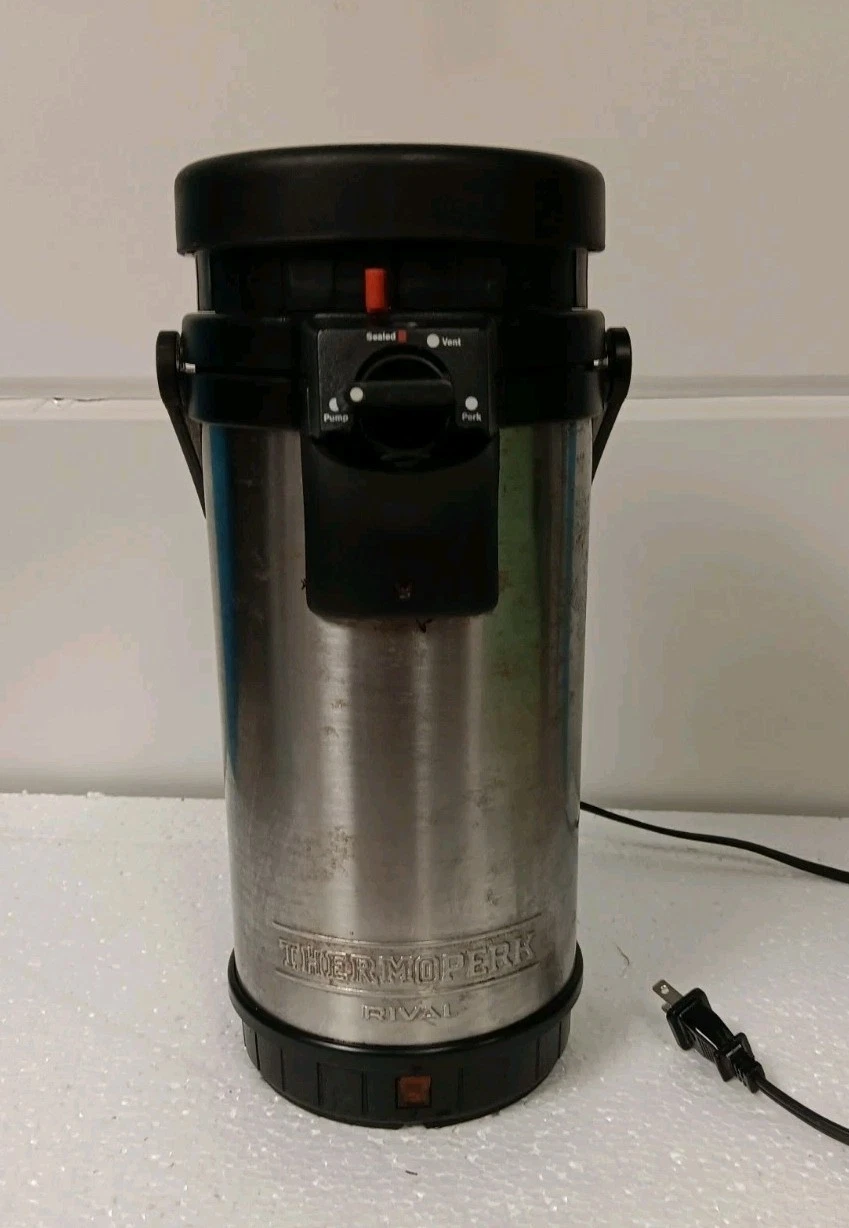Rival Thermo Perk No. 4090 electric coffee maker & pump thermos combo 4-8 cup