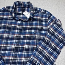 J.Crew Shirt Men's Size Medium Plaid Flannel Long Sleeve Button Up Blue Red USA