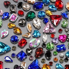 188PCS Sew On Rhinestones Acrylic Crystal Gems Mixed Shapes for DIY Crafts