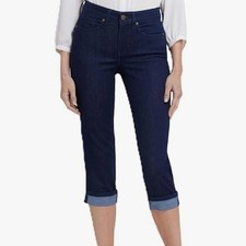 NYDJ Marilyn Straight Crop Jeans Dark Wash Size 16 Lift Tuck Technology