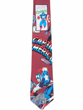 MARVEL COMICS CAPTAIN AMERICA Silk Tie Vintage rare design-excellent condition