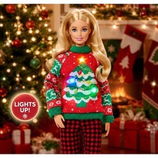 Barbie Signature Light Up Ugly Holiday Sweater Doll JML09 Mattel 2026 NEW
