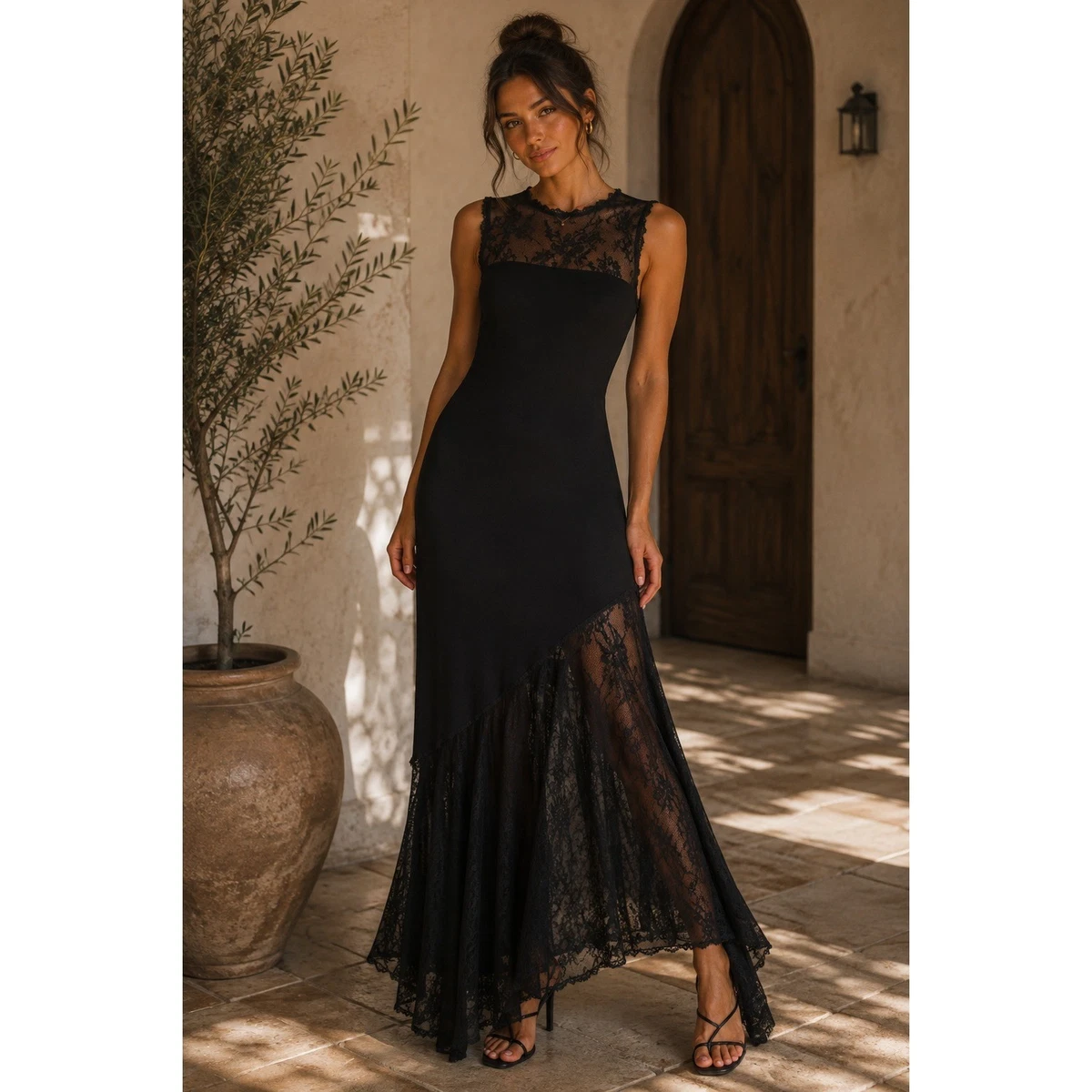bcbg black lace dress Evening Dress BCBGMAXAZRIA Black Lace Drop Waist Dress M – MADE By DWC Concealed back zip closure pattern_Cut Out Brandy Melville | Dresses Color:M-Stormy bcbg 2000s