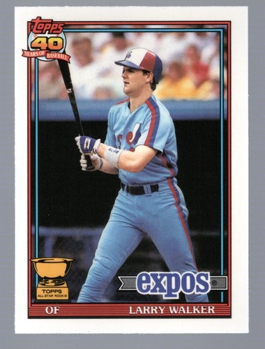 Larry Walker #339 1991 Topps Tiffany card
