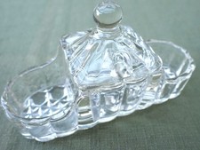 alte Saliere Art D&eacute;co Pressglas Salz Pfeffer Menage Gew&uuml;rzst&auml;nder
