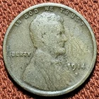 1914 S Lincoln Wheat Cent 1C Bronze Coin VG/F Details Low Mintage Semi-Key Date
